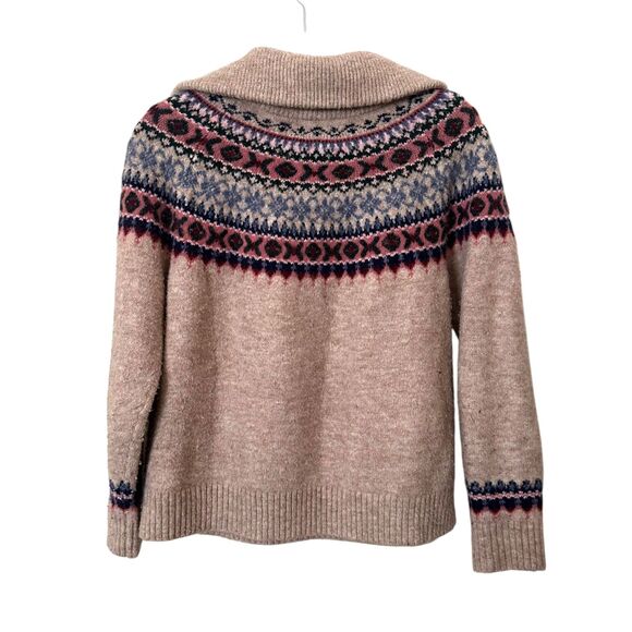 SAYLOR‎ Casey Shetland Fairisle Sweater Brown Small - Picture 3 of 4